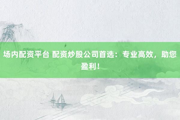 场内配资平台 配资炒股公司首选：专业高效，助您盈利！
