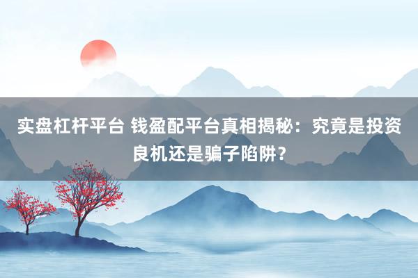 实盘杠杆平台 钱盈配平台真相揭秘：究竟是投资良机还是骗子陷阱？
