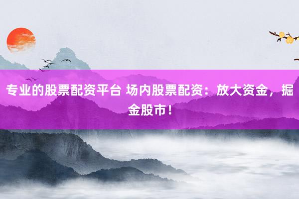 专业的股票配资平台 场内股票配资：放大资金，掘金股市！