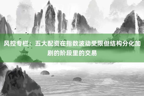 风控专栏：五大配资在指数波动受限但结构分化加剧的阶段里的交易