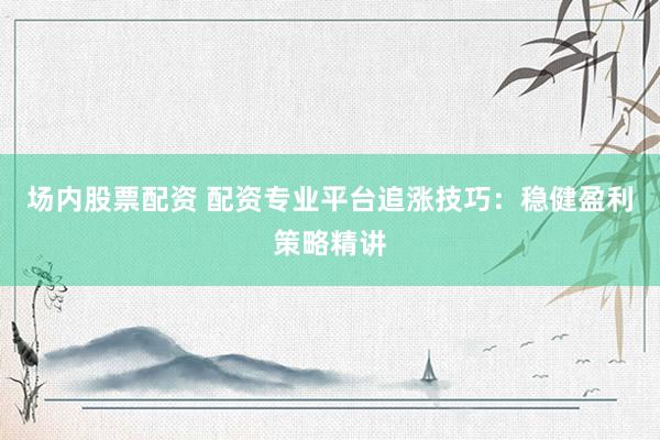 场内股票配资 配资专业平台追涨技巧：稳健盈利策略精讲