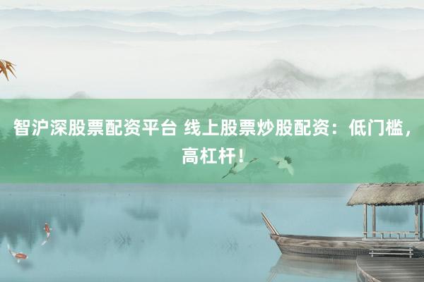 智沪深股票配资平台 线上股票炒股配资：低门槛，高杠杆！